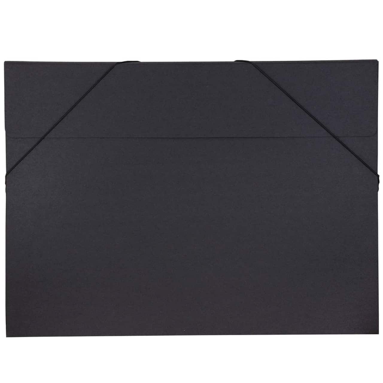 JAM Paper Black Kraft Portfolio with Elastic Closure 14.5" x 19.5"